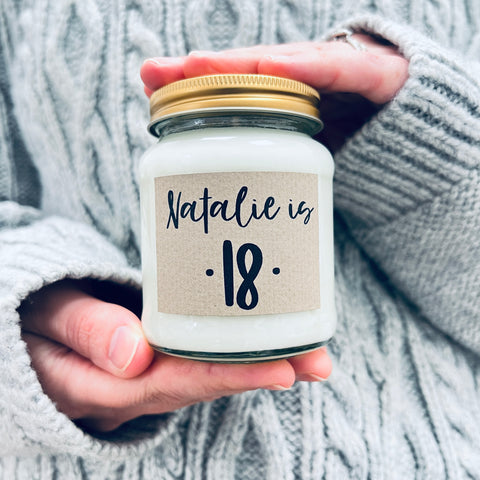 18th Birthday Scented Soy Candle