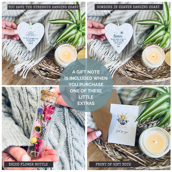 A selection of add on gifts to make your candle order even more personal.