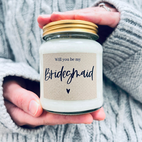 Be My Bridesmaid / Maid of Honour (multiple options) Proposal Candle