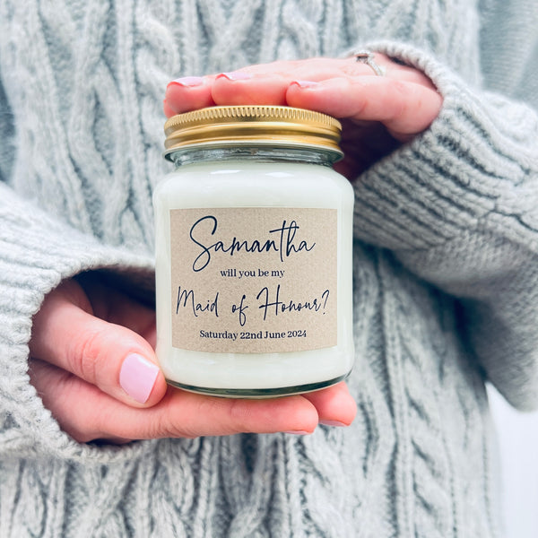 Will you be my Bridesmaid / Maid of Honour Candle