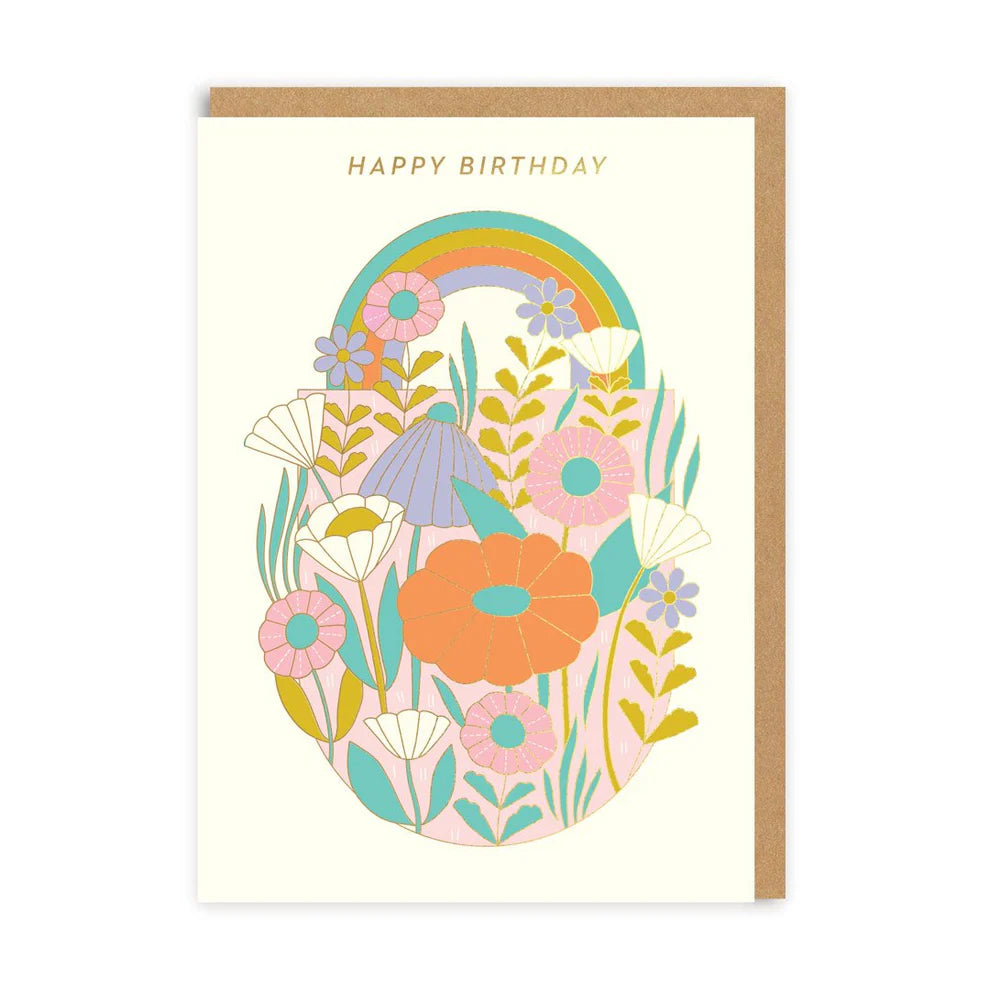 Birthday card 'Happy Birthday' Floral pastels