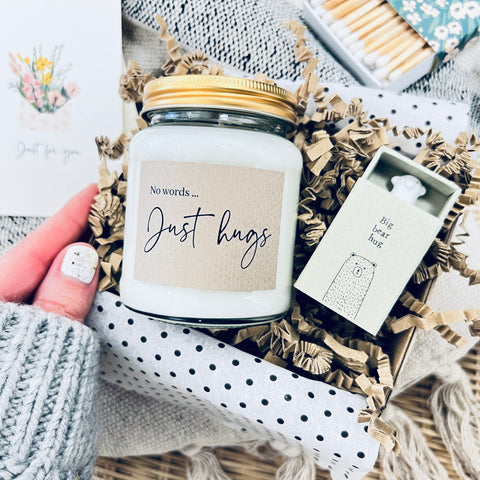 No Words, Just Hugs Candle & Keepsake Gift Set