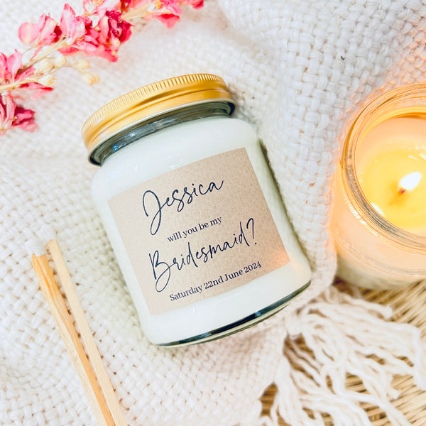 Will you be my Bridesmaid / Maid of Honour Candle