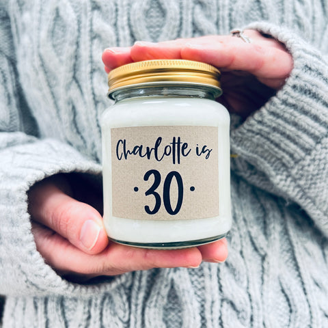 30th milestone Birthday Scented Soy Candle