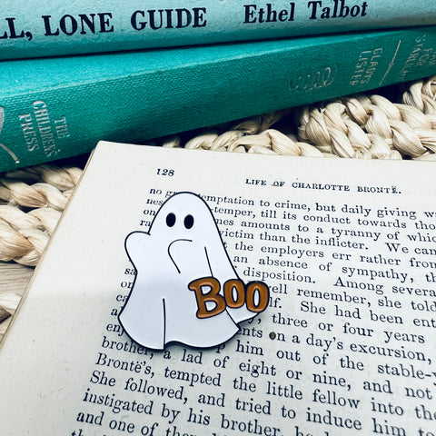Boo ghost pin badge