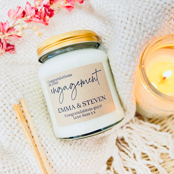 Congratulations on your engagement Personalised Scented Soy Candle