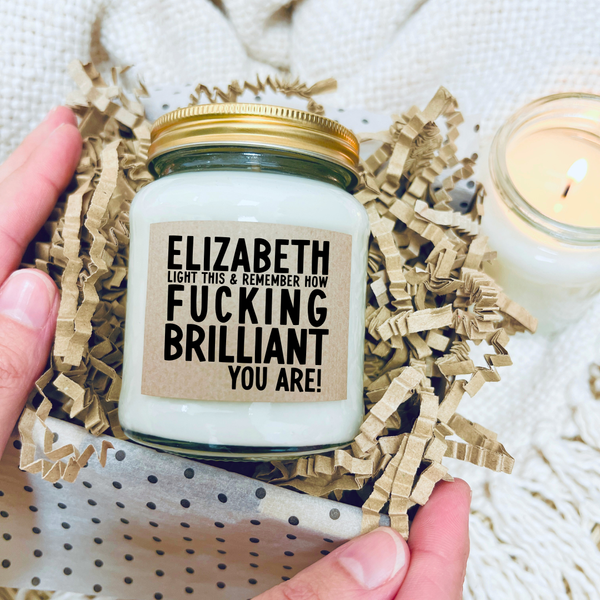 Personalised Fucking brilliant candle