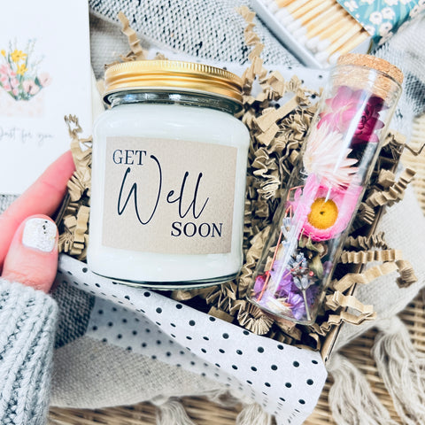 Get Well Soon Candle & Dried Flower Gift Set