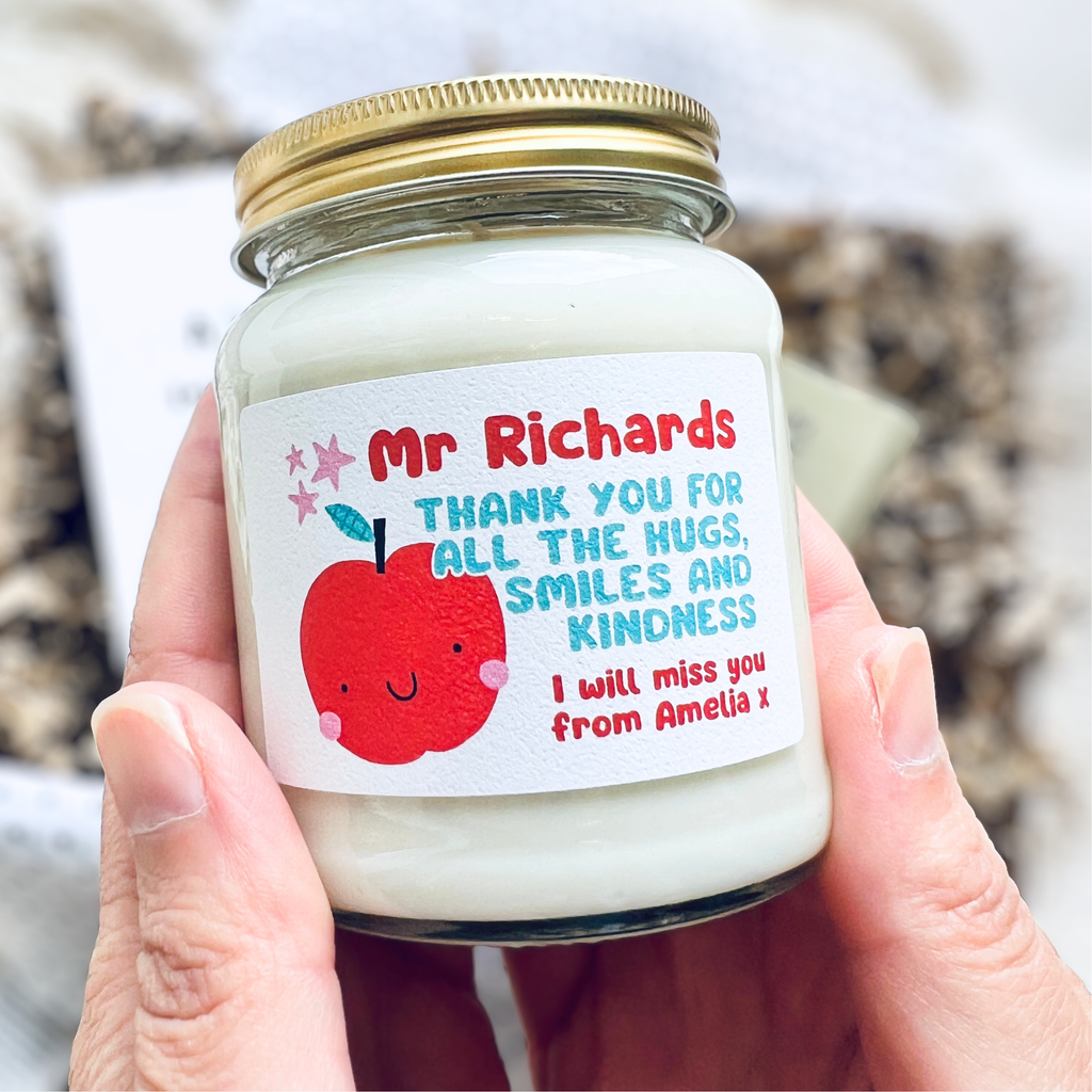Thank you for all the hugs, teacher appreciation candle gift