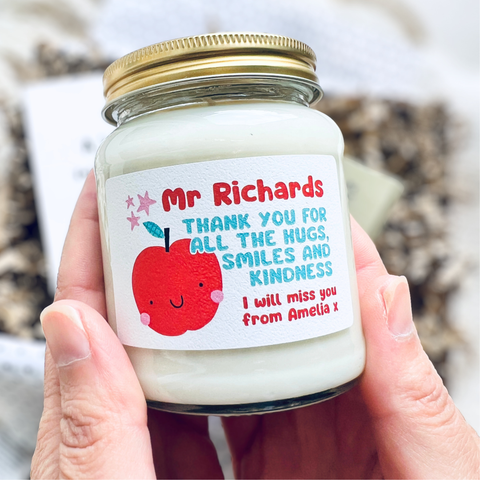 Thank you for all the hugs, teacher appreciation candle gift
