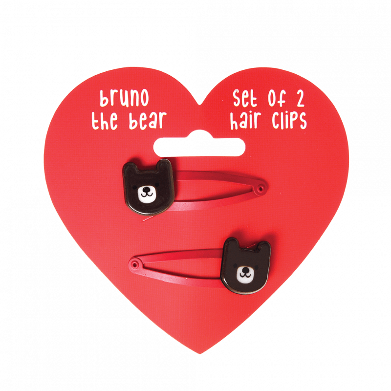 Bruno the bear hair clips
