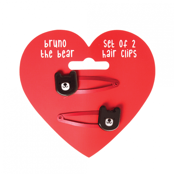 Bruno the bear hair clips