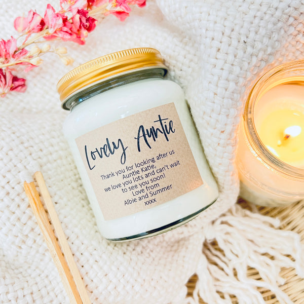 Lovely Auntie personalised Scented Soy Candle
