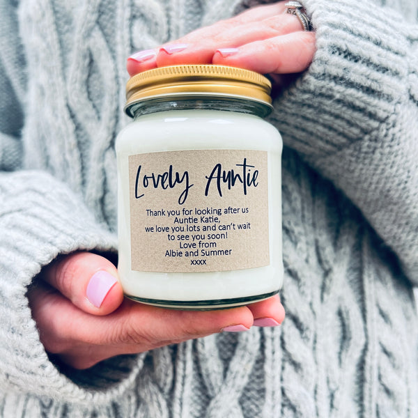 Lovely Auntie personalised Scented Soy Candle