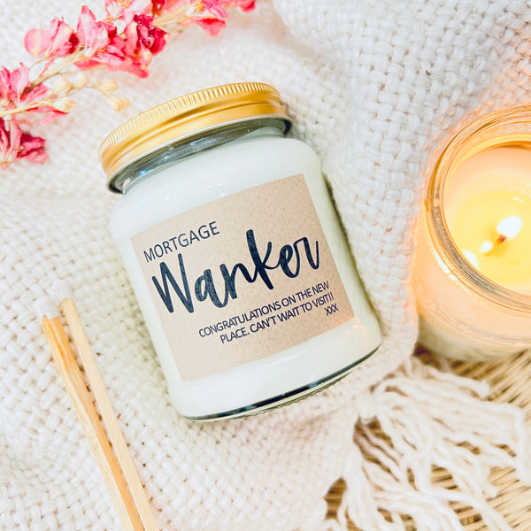 Mortgage Wanker scented soy candle