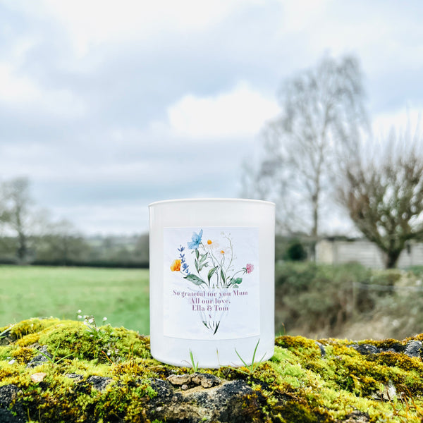 Personalised Pretty Floral Candle