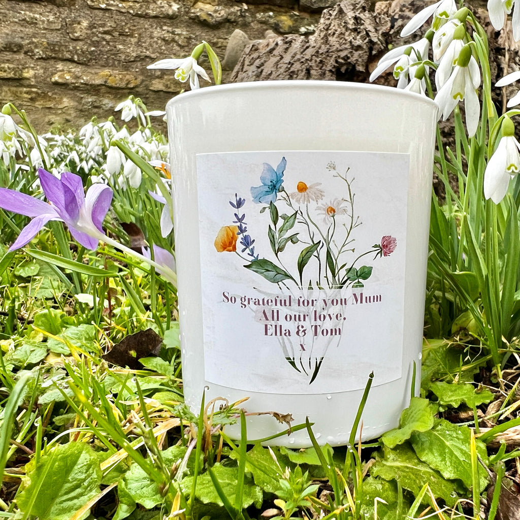 Personalised Pretty Floral Candle