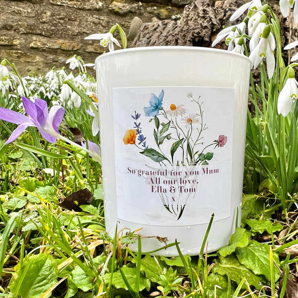 Personalised Pretty Floral Candle