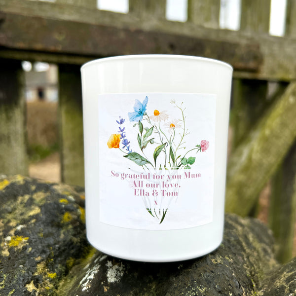 Personalised Pretty Floral Candle