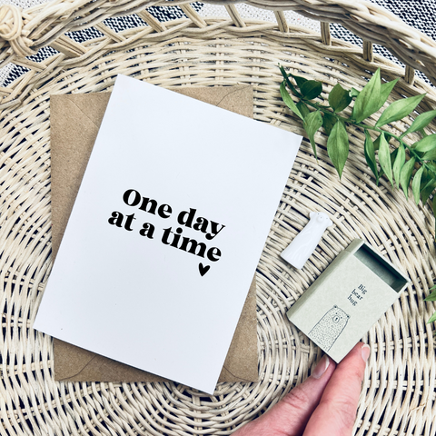 One Day At A Time Card with personalised message & Keepsake Trinket Letterbox Gift