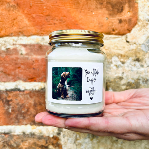 The Bestest Boy Personalised Photo Pet Memorial Candle