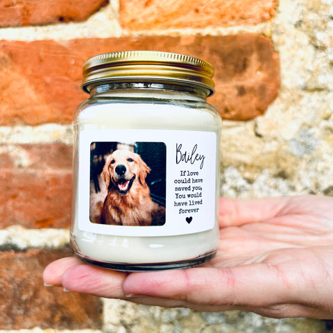 If love could of saved you Personalised Photo Pet Memorial Candle