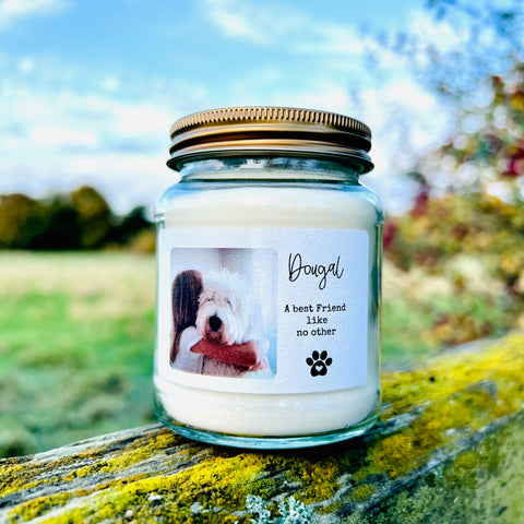 Best friend like no other Personalised Photo Pet Memorial Candle