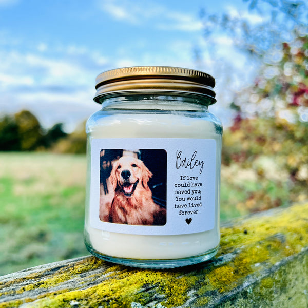 If love could of saved you Personalised Photo Pet Memorial Candle