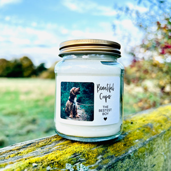 The Bestest Boy Personalised Photo Pet Memorial Candle