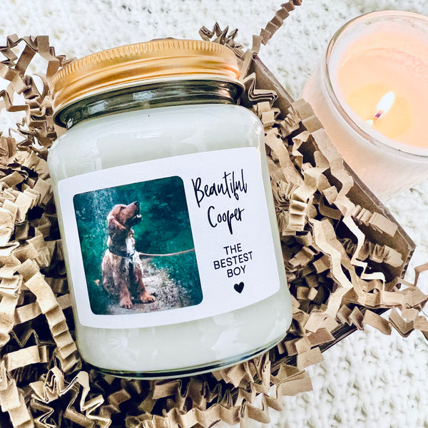 The Bestest Boy Personalised Photo Pet Memorial Candle