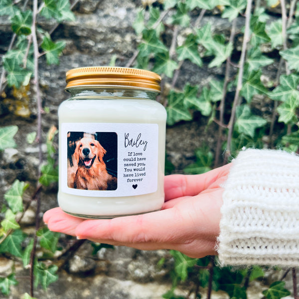 If love could have saved you Personalised Photo Pet Memorial Candle