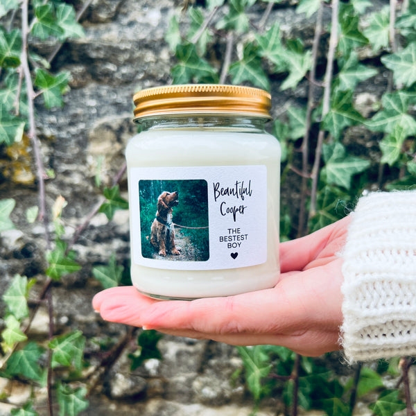 The Bestest Boy Personalised Photo Pet Memorial Candle