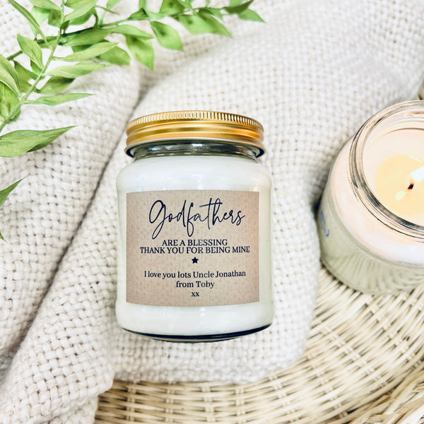 Godmothers are a blessing personalised soy candle