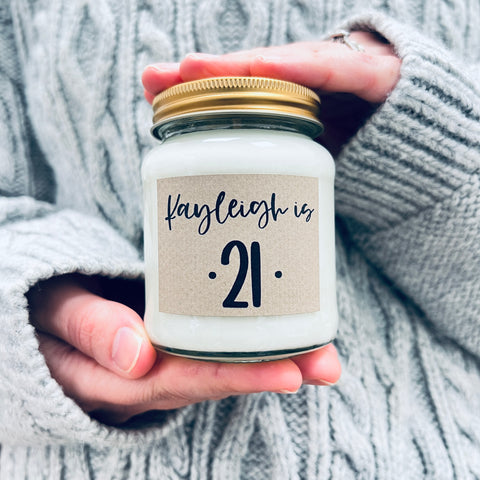 21st Birthday Scented Soy Candle