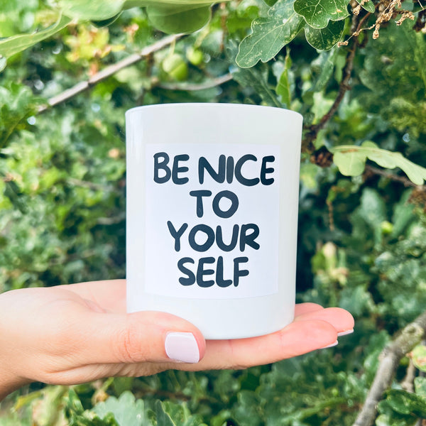 Be Nice To Yourself Candle, Keepsake and Gift Note