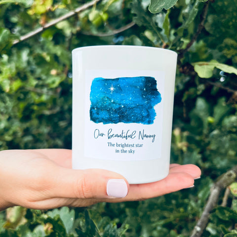 The Brightest Star In The Sky Personalised Remembrance Candle
