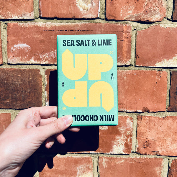 UPUP Sea salt and lime milk chocolate bar