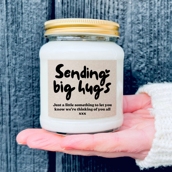 Sending Big Hugs | Personalised Candle | Thinking Of You