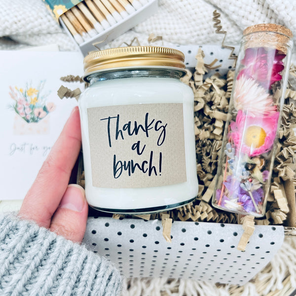 Thanks a bunch Candle & Dried Flower Gift Set