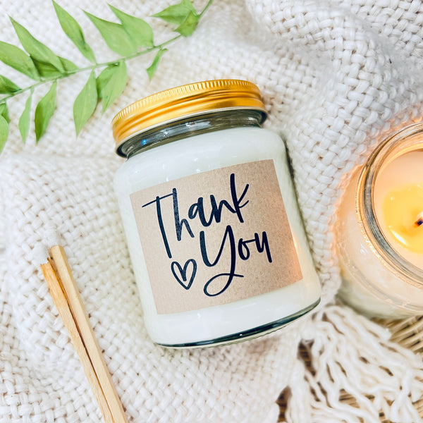 Thank you Candle & dried flowers gift set