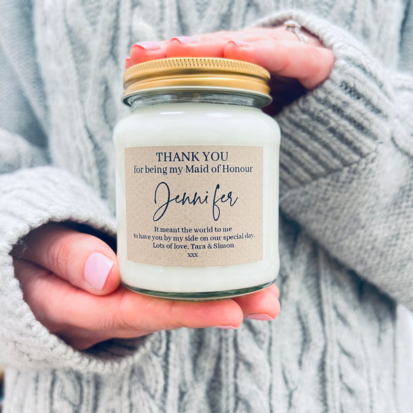 Thank you Bridesmaid Candle & Dried Flower Gift Set