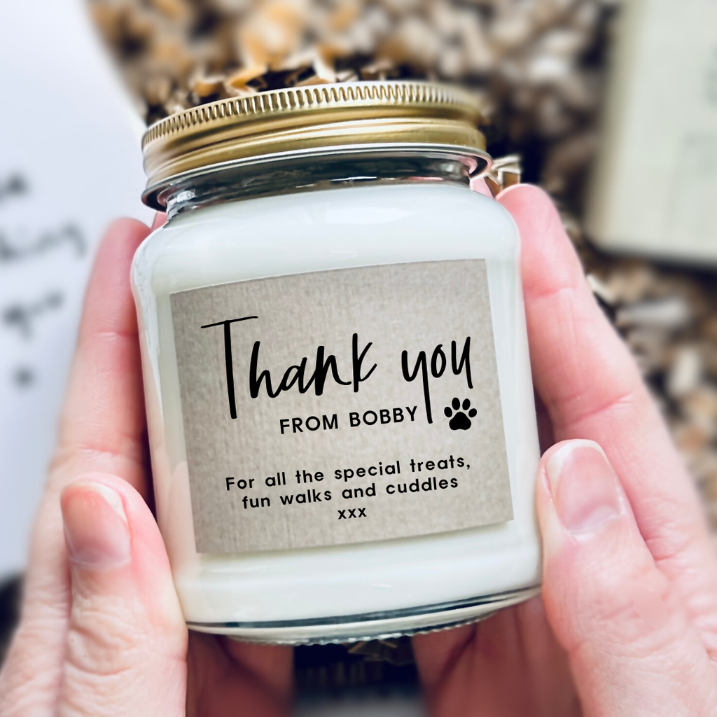 Thank You From The Dog Personalised Message