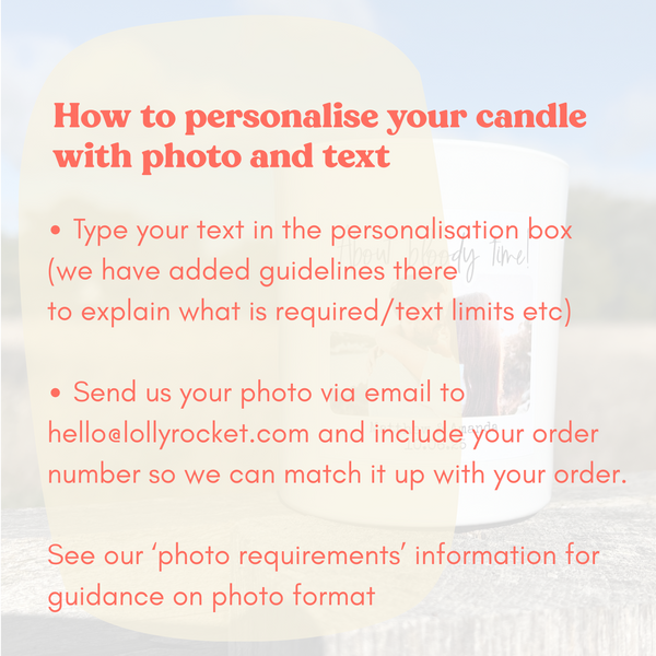 Personalised photo candle - Forever & Always