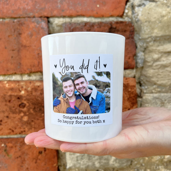 Personalised photo candle - You did it!