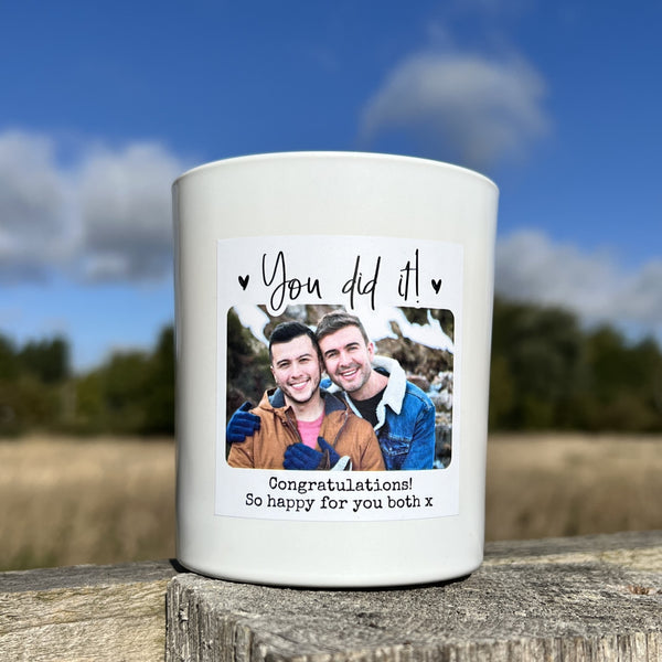 Personalised photo candle - You did it!