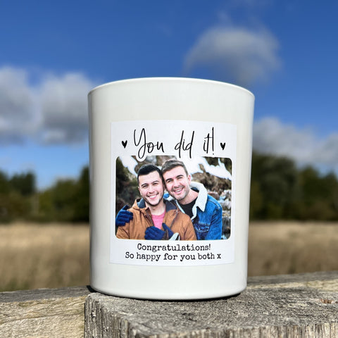 Personalised photo candle - You did it!