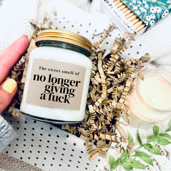 The sweet smell of no longer giving a fuck funny candle