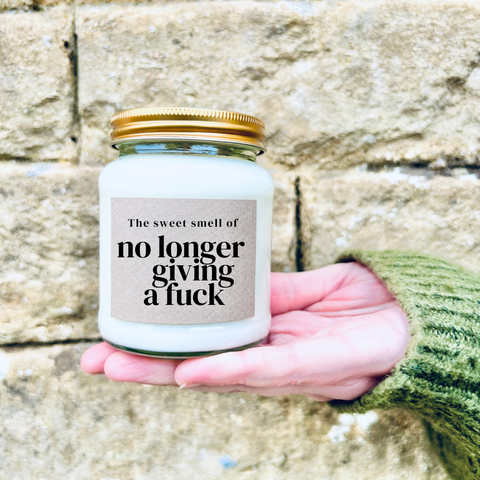 The sweet smell of no longer giving a fuck funny candle